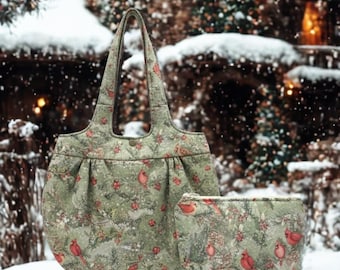 Cardinals On Sage Handbag Set