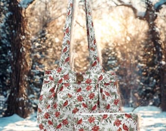 Cardinals On White Shoulder Bag