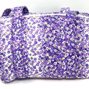 Handgemachte Handtasche/Geldbeutel &quot;&quot;Floral Stripe Purple&quot;&quot;&quot;