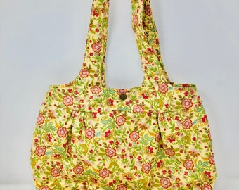 Handmade Shoulder Bag “ Yellow Floral”