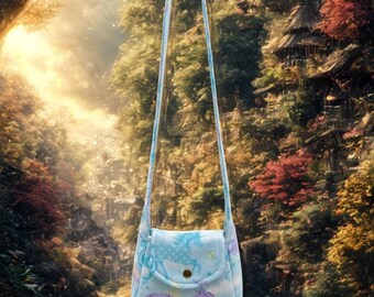 Handmade Whimsical Unicorn and Rainbow Mini Purse for Girls and Adults, Snap Closure, Machine Washable