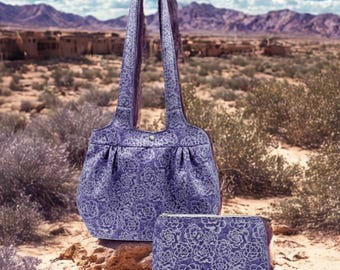 Purple Succulents Shoulder Bag Set