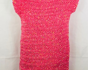 Crochet Womens Tee Size Extra Small-Pink
