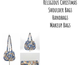 Christmas Religious Collection: Handcrafted Shoulder Bags, Handbags, and Makeup Bags with Reverent Designs for the Sacred Season