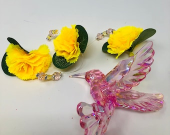 Handmade Pink Hummingbird Suncatcher 17"