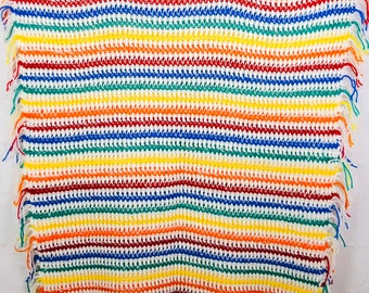 Primary Stripes Crochet Baby Afghan