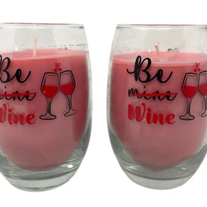 Handmade Valentines Day Glass Candles