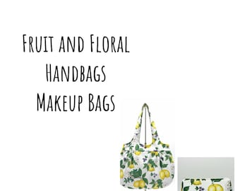 Handcrafted Fruit and Floral Handbags and Makeup Bags, Made in USA with Artisan Craftsmanship