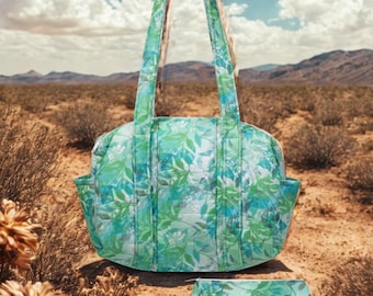 Green Tropical Zippered Bag Set