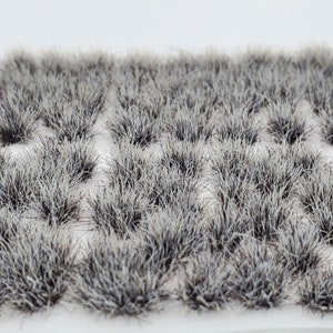 Self Adhesive Static Grass Tufts for Wargaming Terrain/Bases -  Wasteland Ash grey- 6mm