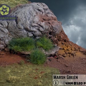 Marsh Green 4mm Static Grass Tufts – Self-Adhesive Wargaming Terrain Flock for Bases, Dioramas, Miniatures