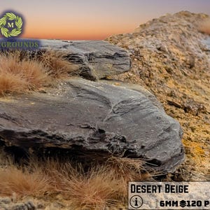 Desert Beige 6mm Static Grass Tufts – Self-Adhesive Wargaming Terrain Flock for Bases, Dioramas, Miniatures