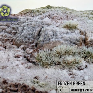 Frozen Green 4mm Static Grass Tufts – Self-Adhesive Wargaming Terrain Flock for Bases, Dioramas, Miniatures