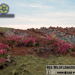 Red Wildflowers 4mm Static Grass Tufts – Self-Adhesive Wargaming Terrain Flock for Bases, Dioramas, Miniatures