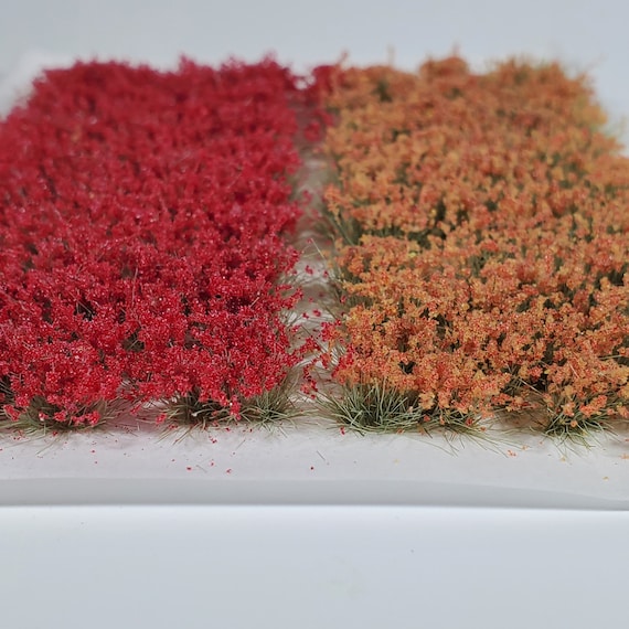 Self Adhesive Static Grass Tufts for Miniature Scenery-Yellow/Orange Flowers-4mm 