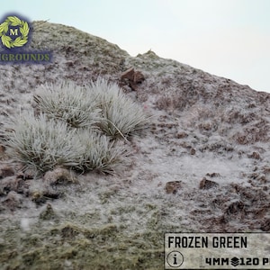 Frozen Green 6mm Static Grass Tufts – Self-Adhesive Wargaming Terrain Flock for Bases, Dioramas, Miniatures