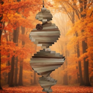 4.00 16 x 8" Wood Wind Spinner: Outdoor Spiral Art, Lancaster County PA