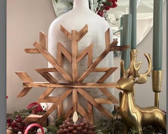 5.03 12" Rustic Cedar Snowflake: Wooden Holiday Ornament