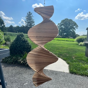 AA-3515 Simple 35 x 15&quot; Cedar Wind Spiral! A BIG time spiral, Wind, Garden Twister, a Nice House -Warming, or Mother&#39;s/ Father&#39;s Day gift.