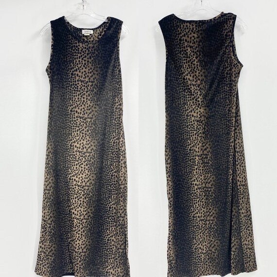 Retro 90s leopard dot velour sleeveless maxi dres… - image 5