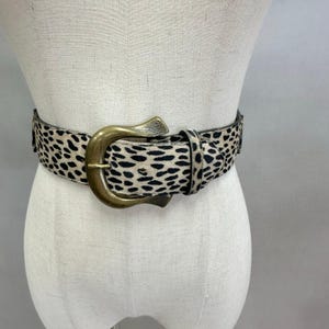 Vintage Made in USA Leopard Calf Hair Belt Brass Elephant Zebra Y2K Safari Small Calf Hair Belt Zebra - Etsy main image 4