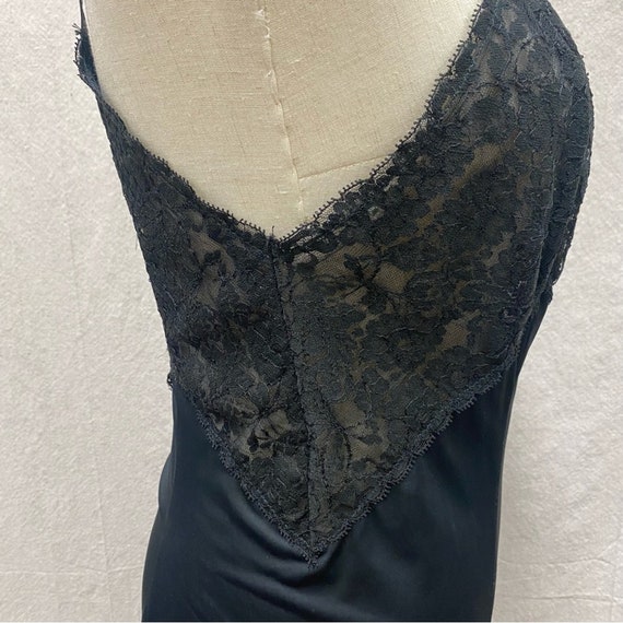 Vintage Pandora Lingerie black lace panel nylon s… - image 6