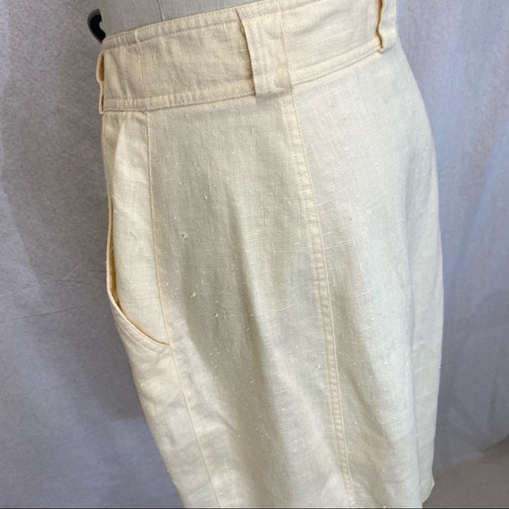 Vintage 90s Liz Claiborne Collection yellow linen… - image 9