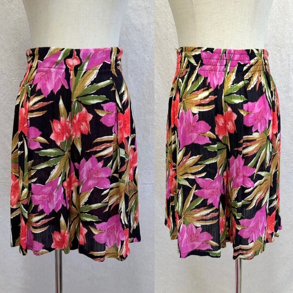 Vintage 90s tropical tiki crinkle short and tank … - image 5