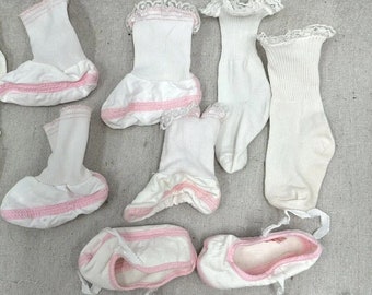 Lot Of 4 Pairs Vintage 80s Girls Baby Infant Socks