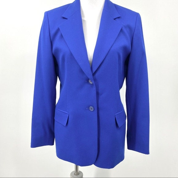 Vintage Pendleton bright blue wool boyfriend blazer size 8 | Etsy