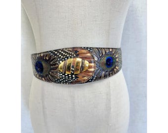 Vintage Peacock Belt Buckle: Brass Style, 70s Fashion - Etsy display picture 3