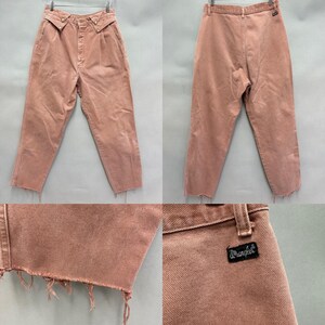 Wrangler Vintage 90s Denim Rose V-Waist Pleated Front Jeans Frayed Hem Size 12 image 9