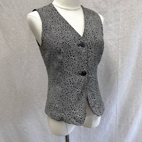 Ann Taylor vintage 90s floral print 2 button vest… - image 9