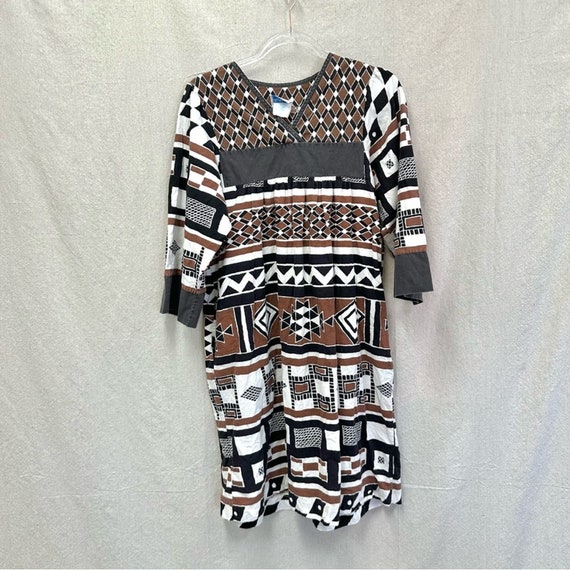 Appel vintage tribal print mumu house patio cafta… - image 10