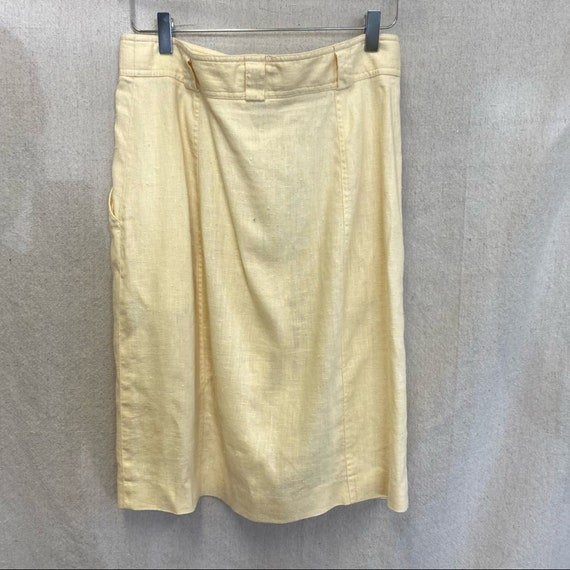 Vintage 90s Liz Claiborne Collection yellow linen… - image 5