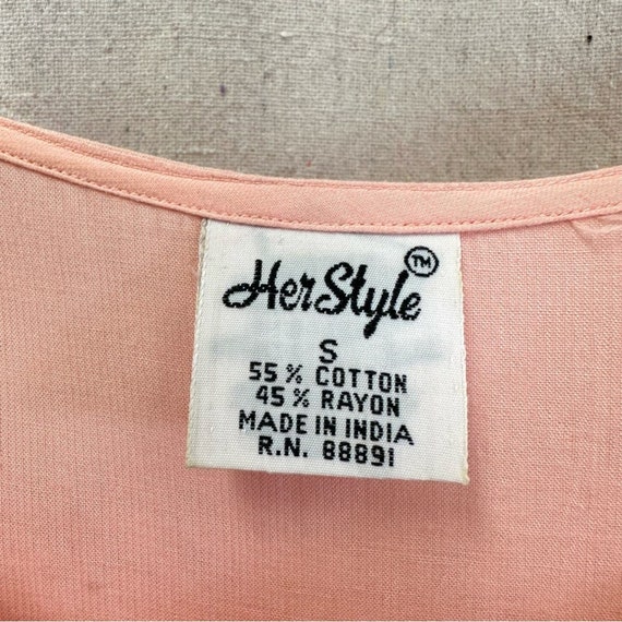 HerStyle vintage pink Prairiecore boho crinkle sl… - image 3