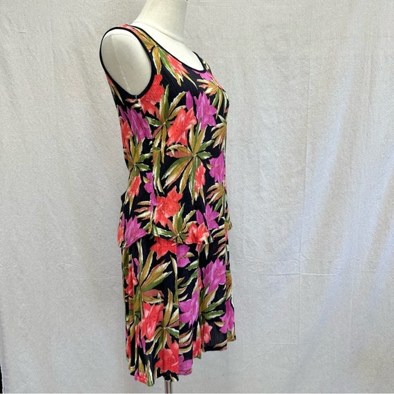 Vintage 90s tropical tiki crinkle short and tank … - image 9