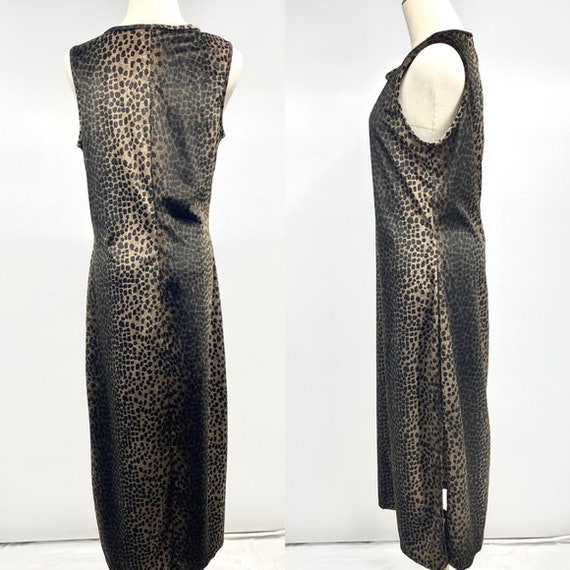 Retro 90s leopard dot velour sleeveless maxi dres… - image 4