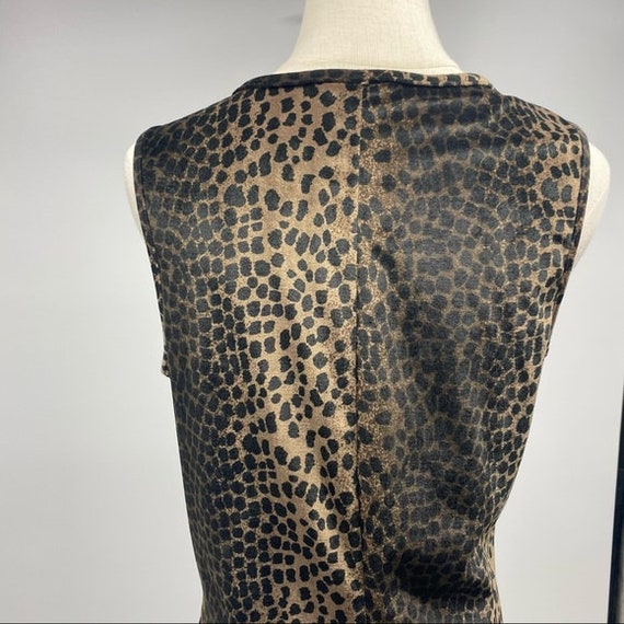 Retro 90s leopard dot velour sleeveless maxi dres… - image 10