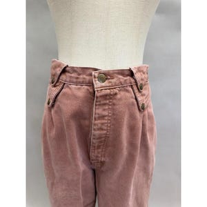 Wrangler Vintage 90s Denim Rose V-Waist Pleated Front Jeans Frayed Hem Size 12 image 3