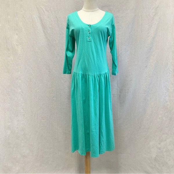 Victoria's Secret Vintage 90s mint green midi dress size P Small 10% cotton