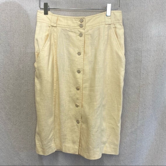 Vintage 90s Liz Claiborne Collection yellow linen… - image 2