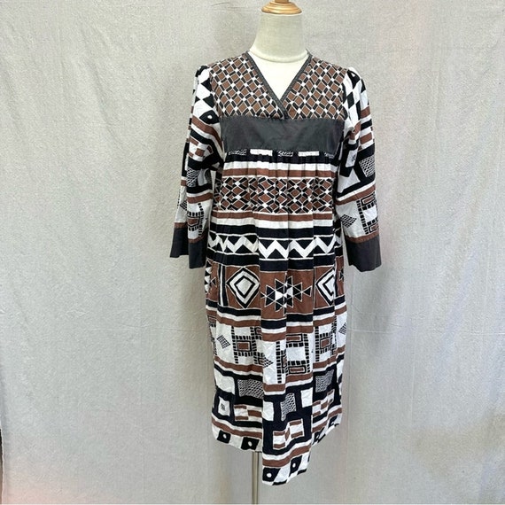 Appel vintage tribal print mumu house patio cafta… - image 1