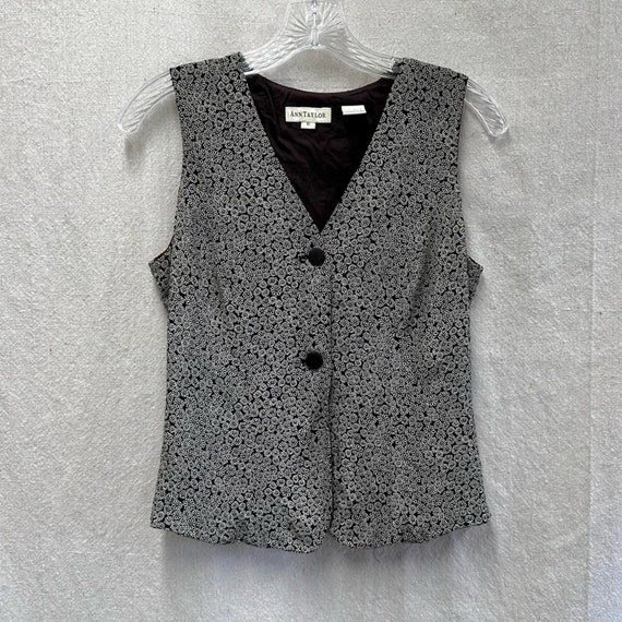 Ann Taylor vintage 90s floral print 2 button vest… - image 2