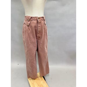 Wrangler Vintage 90s Denim Rose V-Waist Pleated Front Jeans Frayed Hem Size 12 image 5