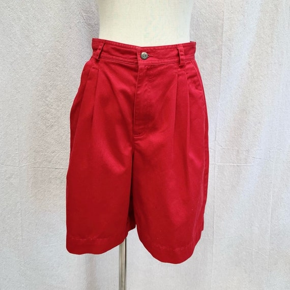 Liz Claiborne Liz Sport 90s red pleated chino mom… - image 1