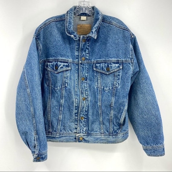 Vintage GAP Denim Jacket Harley Davidson Pegasus Patch Men's