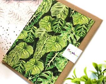 Jungle Blank Card, Green Houseplant Card, Leaf Card, Plant Card, Indoor Plant Card