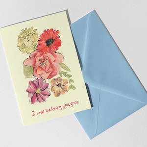 Tarjeta "Me encanta verte crecer", tarjeta de ánimo