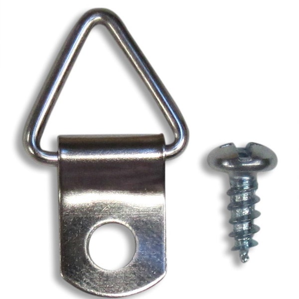 Frame Triangle Ring Hanger - Small D-Ring Picture Hanger with Screws - 100 Pack - Picture Hang Solutions